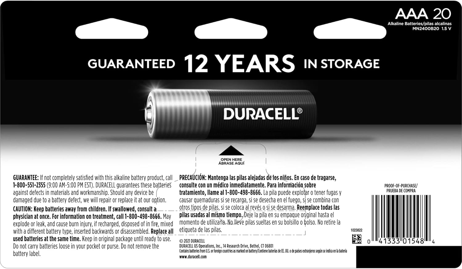 Duracell Coppertop AAA Batteries with Power Boost Ingredients, 20 Count Pack Triple A Battery with Long-lasting Power, Alkaline AAA Battery for Household and Office Devices-1