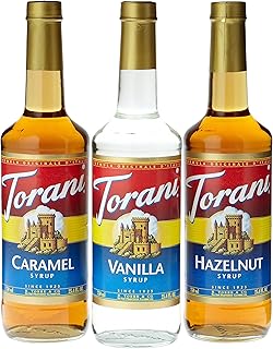 Torani Coffee Syrup Variety Pack - Vanilla, Caramel, Hazelnut, 3-Count, 25.4-Ounce Bottles (Pack of 3)