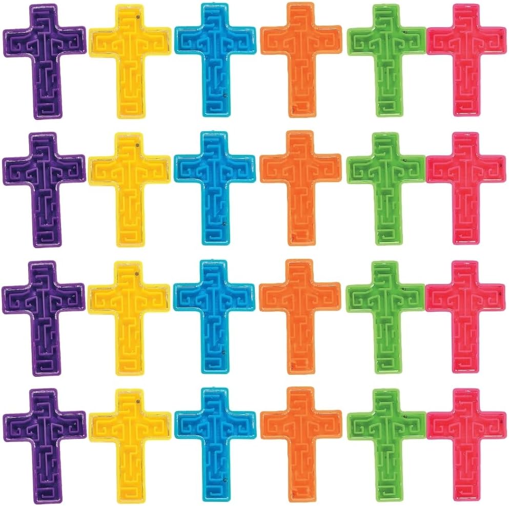 Cross Maze Puzzles (Bulk Set of 72) Religious VBS Novelty Toys and Puzzle Games-0