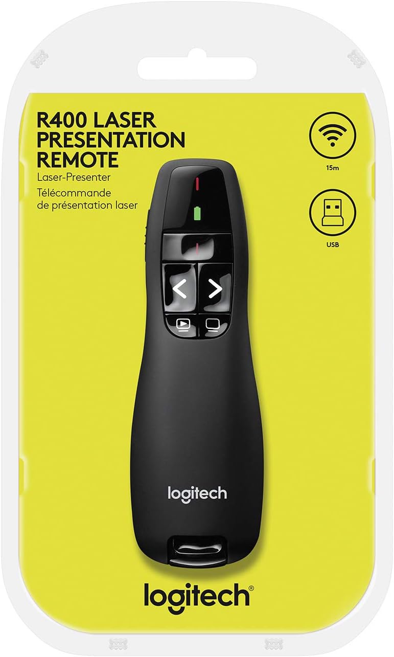 Logitech Wireless Presenter R400, Wireless Presentation Remote Clicker with Laser Pointer-9