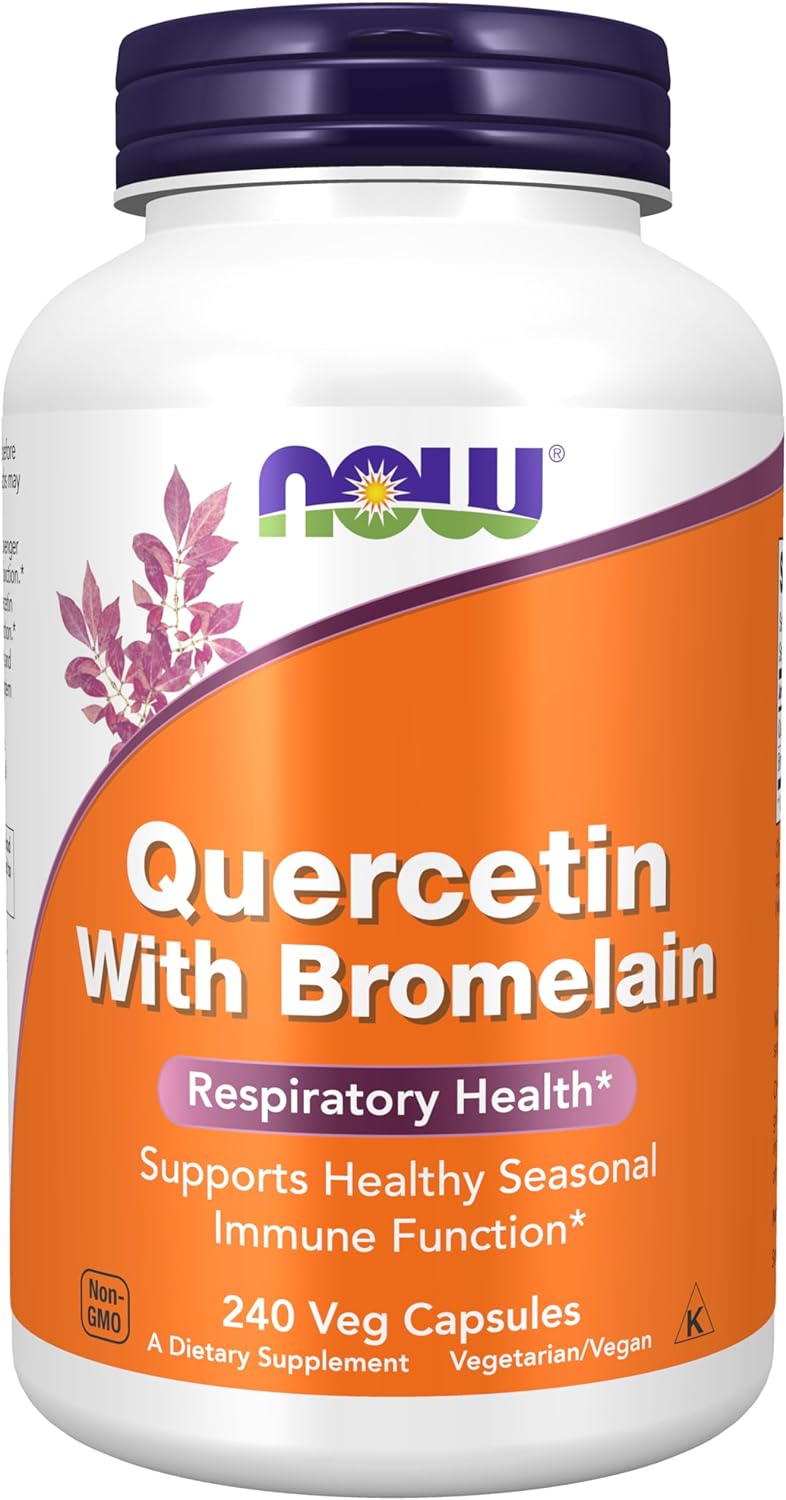 NOW Foods Supplements, Quercetin with Bromelain, Balanced Immune System*, 240 Veg Capsules-0