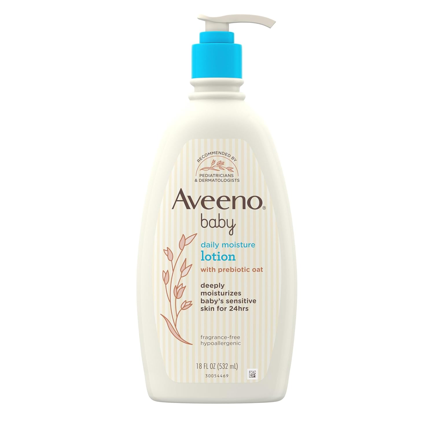 Aveeno Baby Daily Moisture Body Lotion for Sensitive Skin, Hypoallergenic Moisturizing Baby Lotion with Nourishing Oatmeal to Deeply Moisturize Baby's Skin, Fragrance-Free, 18 fl. oz-0