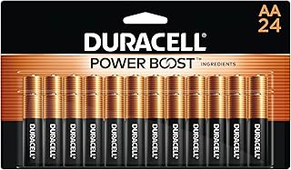 Duracell Coppertop AA Batteries with Power Boost Ingredients, 24 Count Pack Double A Battery with Long-lasting Power, Alkaline AA Battery for Household and Office Devices