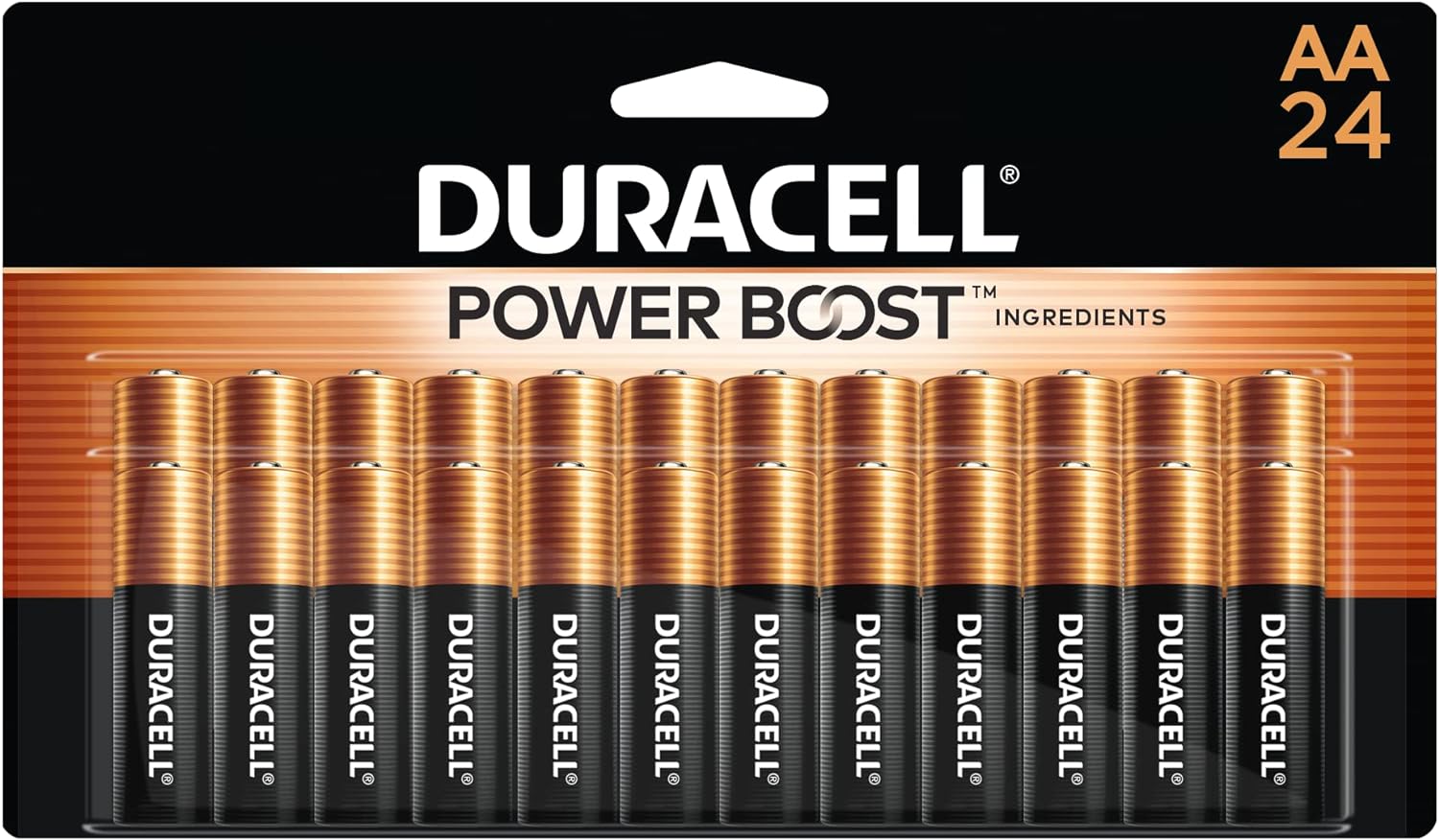 Duracell Coppertop AA Batteries with Power Boost Ingredients, 24 Count Pack Double A Battery with Long-lasting Power, Alkaline AA Battery for Household and Office Devices-0