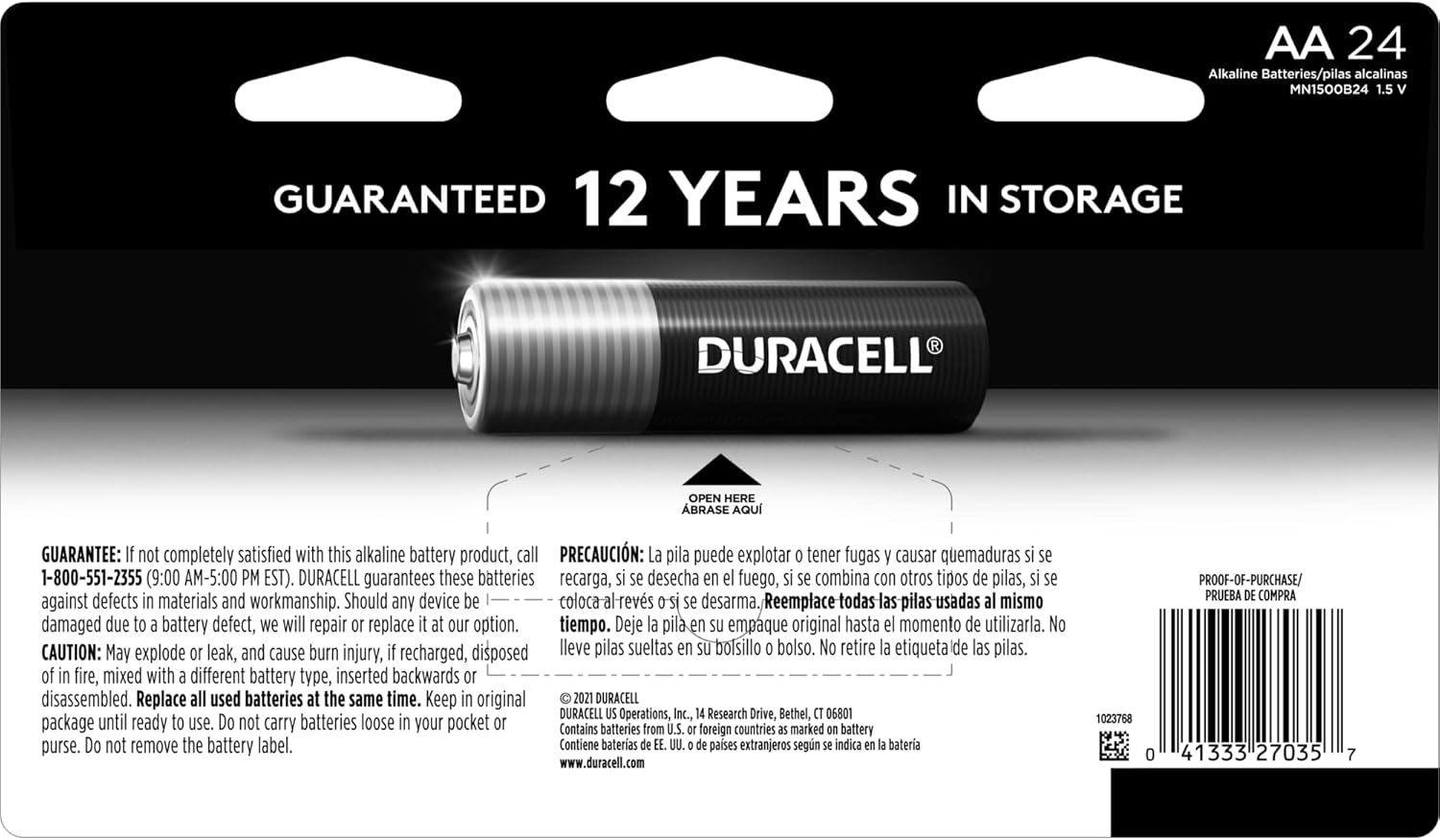 Duracell Coppertop AA Batteries with Power Boost Ingredients, 24 Count Pack Double A Battery with Long-lasting Power, Alkaline AA Battery for Household and Office Devices-1