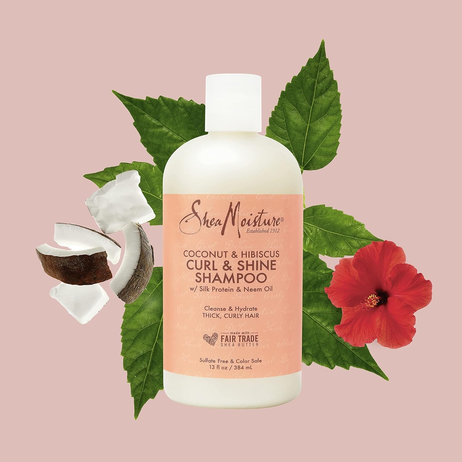 SheaMoisture Curl and Shine Coconut Shampoo Coconut and Hibiscus for Curly Hair Paraben Free Shampoo 13 oz-10