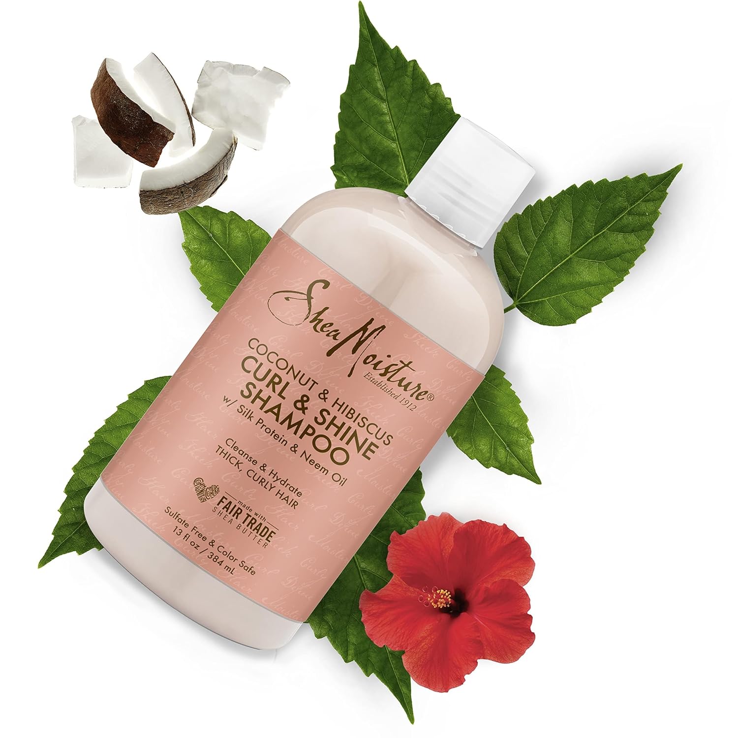 SheaMoisture Curl and Shine Coconut Shampoo Coconut and Hibiscus for Curly Hair Paraben Free Shampoo 13 oz-9