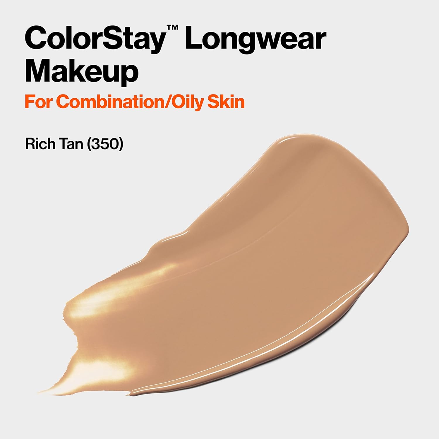 Revlon Liquid Foundation, ColorStay Face Makeup for Combination & Oily Skin, SPF 15, Medium-Full Coverage with Matte Finish, Rich Tan (350), 1.0 oz-1