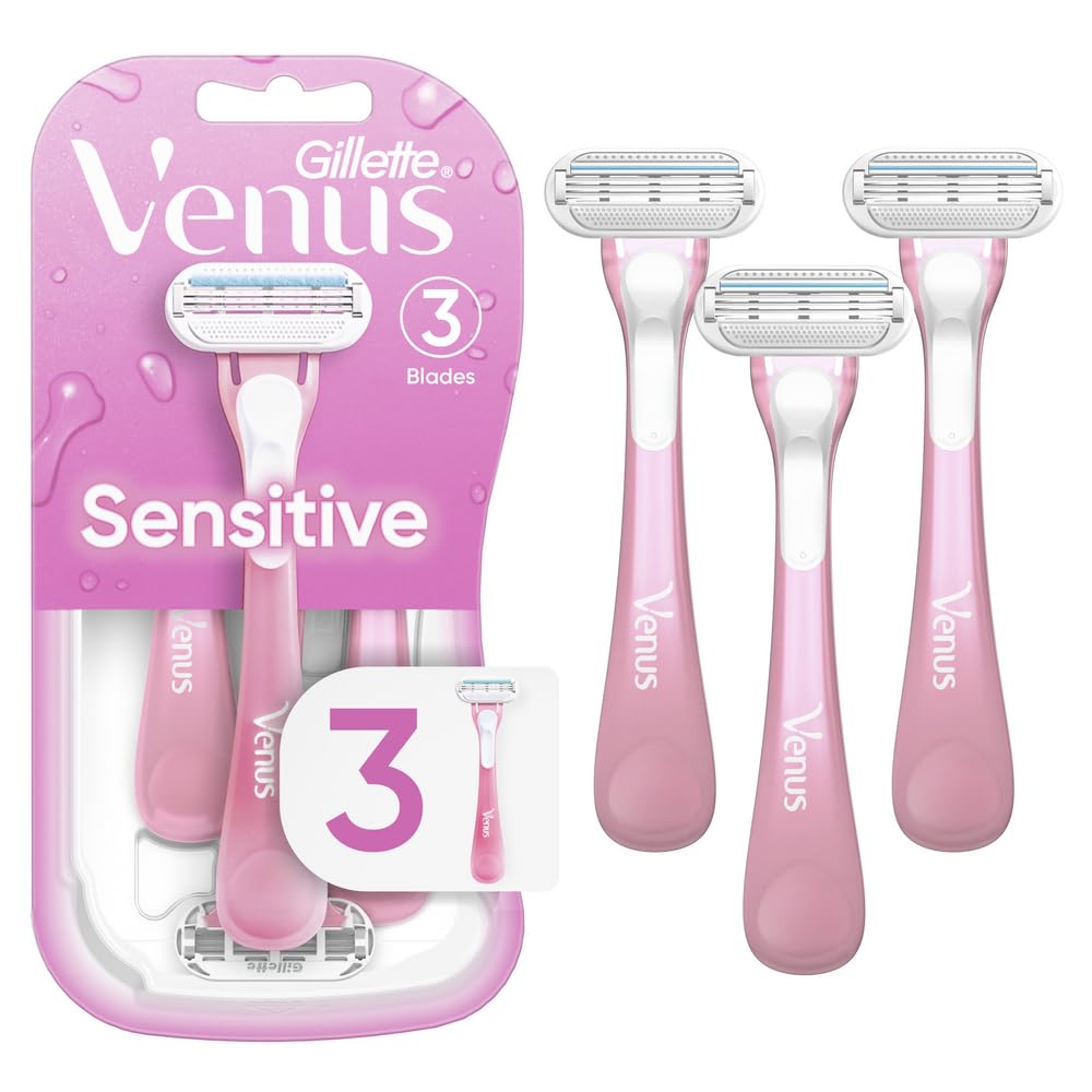 Gillette Venus Sensitive Women's Disposable Razors - Single Package of 3 Razors-0