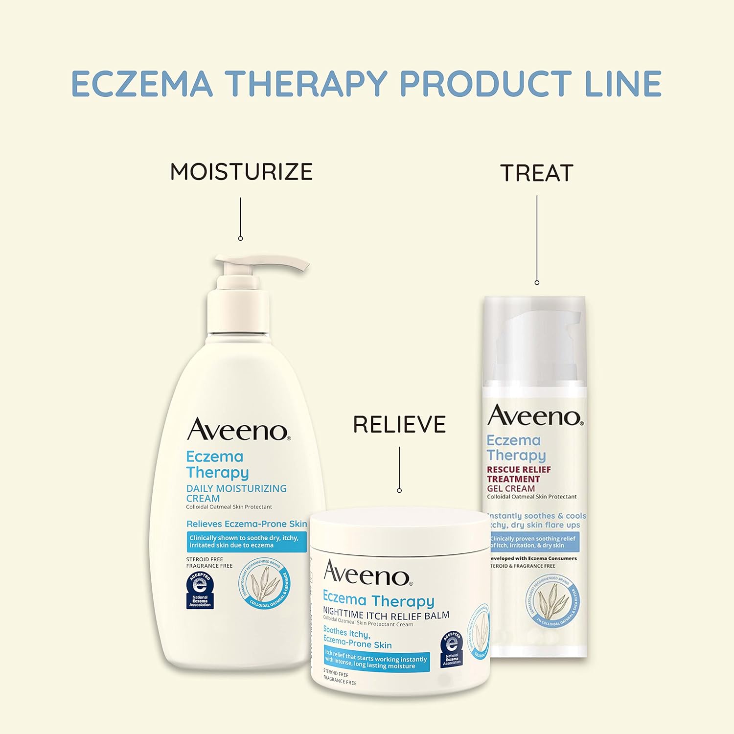 Aveeno Eczema Therapy Daily Moisturizing Body Cream for Sensitive Skin, Soothing Eczema Relief Cream, Colloidal Oatmeal & Ceramide for Dry & Itchy Skin, Steroid- & Fragrance-Free, 7.3 oz-6