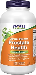 NOW Foods Supplements, Prostate Health, Clinical Strength Saw Palmetto, Beta-Sitosterol & Lycopene, 180 Softgels