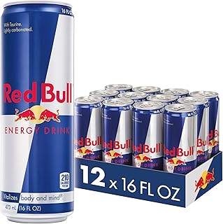 Red Bull Energy Drink with 151mg Caffeine plus Taurine & B Vitamins, 16 Fl Oz, Pack of 12 Cans