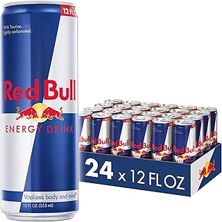 Red Bull Energy Drink with 114mg Caffeine plus Taurine & B Vitamins, 12 Fl Oz, Pack of 24 Cans