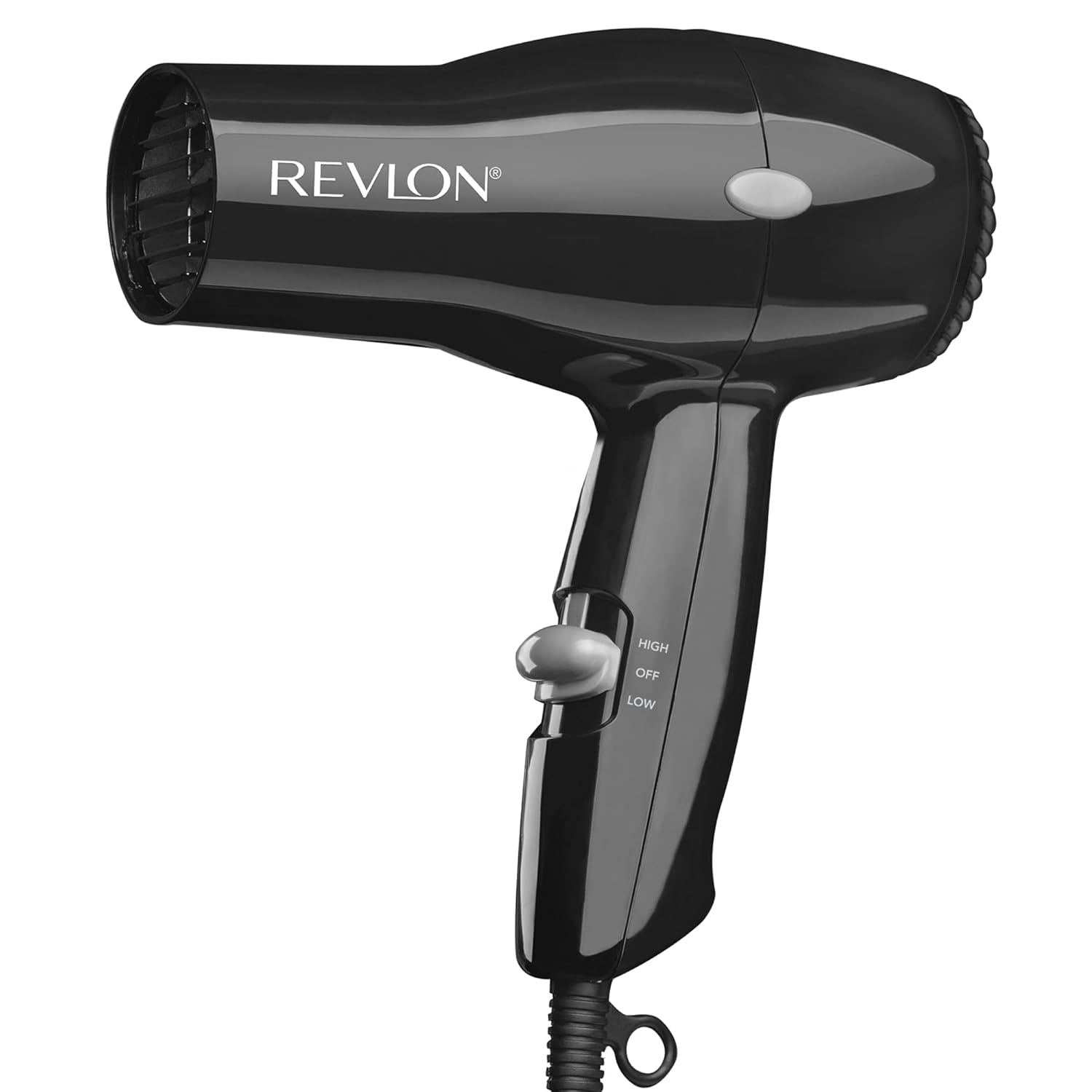 REVLON Travel Hair Dryer | Salon-Style Blowouts, Lightweight Design, 1875 Watts for Fast Drying with 2 Heat & Speed Settings for Drying and Styling Flexibility (Black)-0