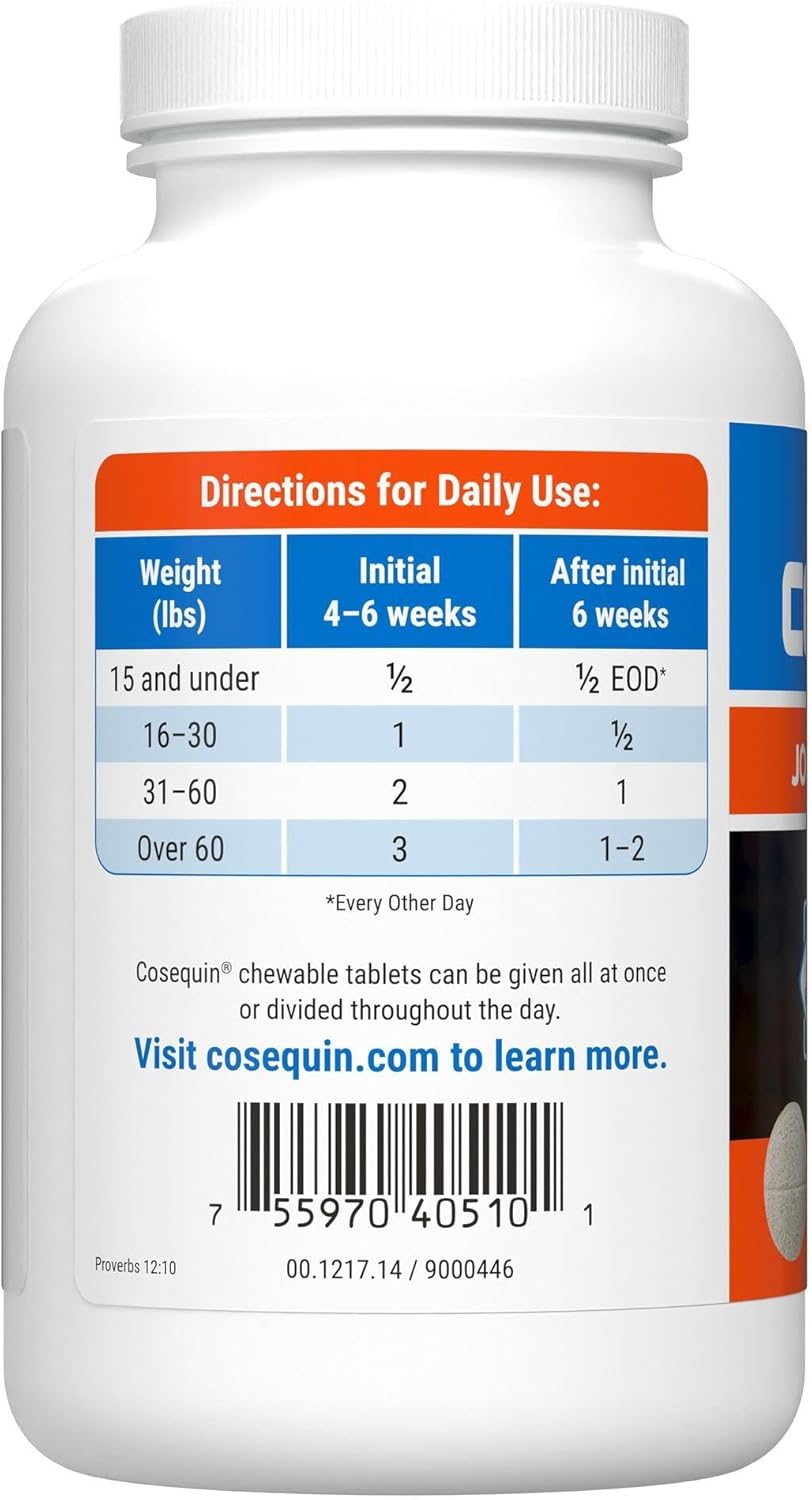 Nutramax Laboratories Cosequin Maximum Strength Joint Health Supplement for Dogs - With Glucosamine, Chondroitin, and MSM, 132 Chewable Tablets-2