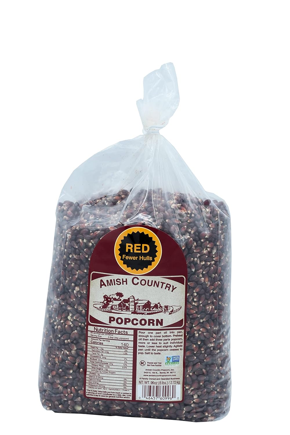 Amish Country Popcorn | 6 lbs Bag | Red Popcorn Kernels | Old Fashioned, Non-GMO and Gluten Free (Red - 6 lbs Bag)-0