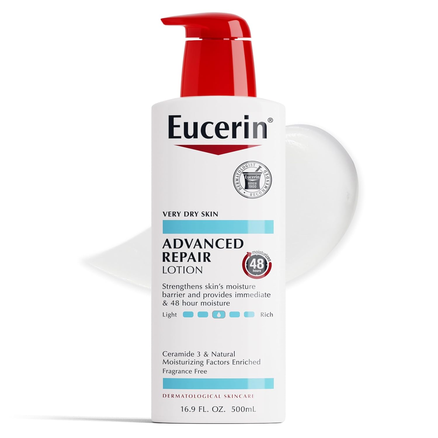 Eucerin Advanced Repair Body Lotion, Unscented Body Lotion for Dry Skin, Body Moisturizer, 16.9 Fl Oz Pump Bottle-0