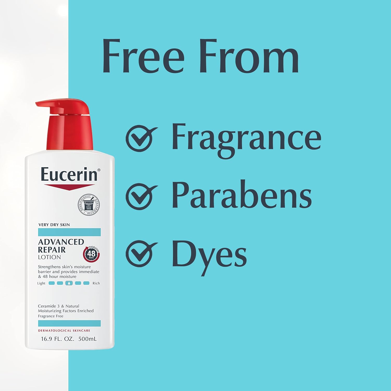 Eucerin Advanced Repair Body Lotion, Unscented Body Lotion for Dry Skin, Body Moisturizer, 16.9 Fl Oz Pump Bottle-7