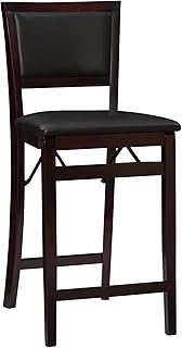 Linon Home Decor Keira Pad Back Folding Counter Stool, 24-Inch