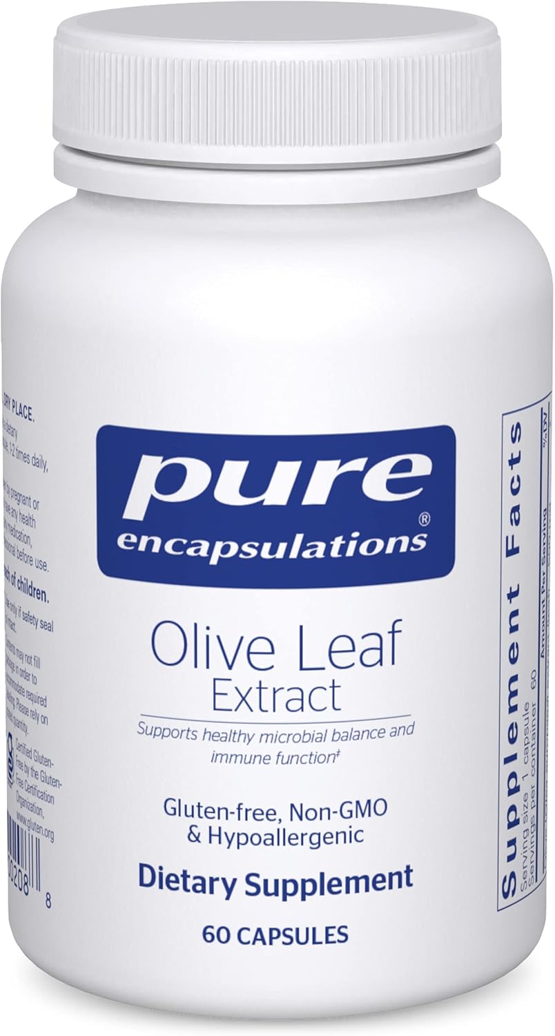 Pure Encapsulations Olive Leaf Extract | Hypoallergenic Supplement Supports Immune System and Healthy Intestinal Environment | 60 Capsules-0