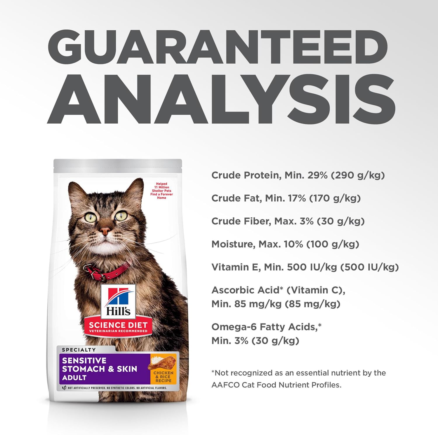 Hill's Science Diet Sensitive Stomach & Skin, Adult 1-6, Stomach & Skin Sensitivity Support, Dry Cat Food, Chicken & Rice, 7 lb Bag-10