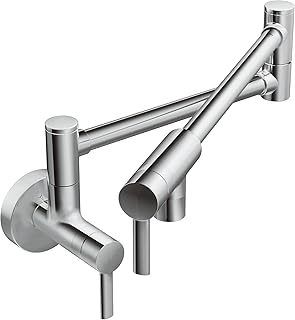 Moen S665 Modern Wall Mount Swing Arm Folding Pot Filler Kitchen Faucet, Chrome