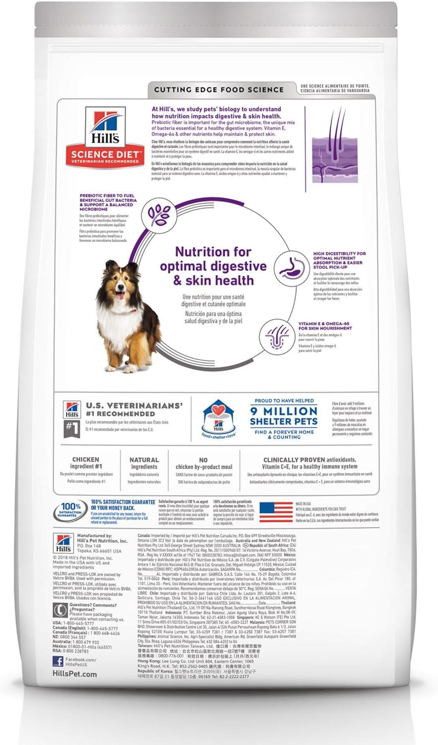 Hill's Science Diet Sensitive Stomach & Skin, Adult 1-6, Stomach & Skin Sensitivity Support, Dry Dog Food, Chicken Recipe, 30 lb Bag-1