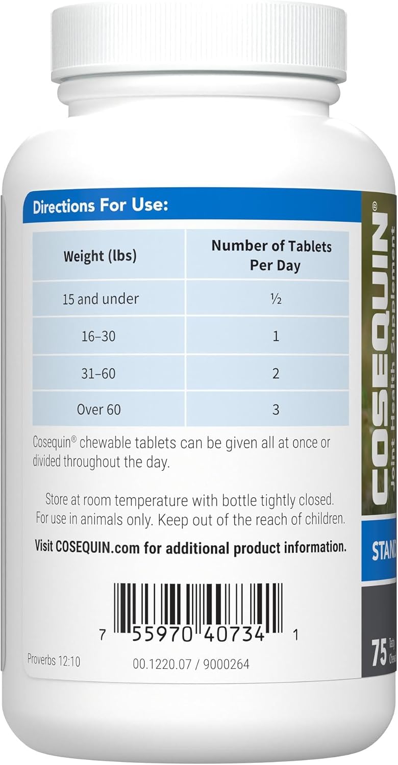 Nutramax Cosequin Standard Strength Joint Health Supplement for Dogs, With Glucosamine and MSM, 75 Chewable Tablets-2