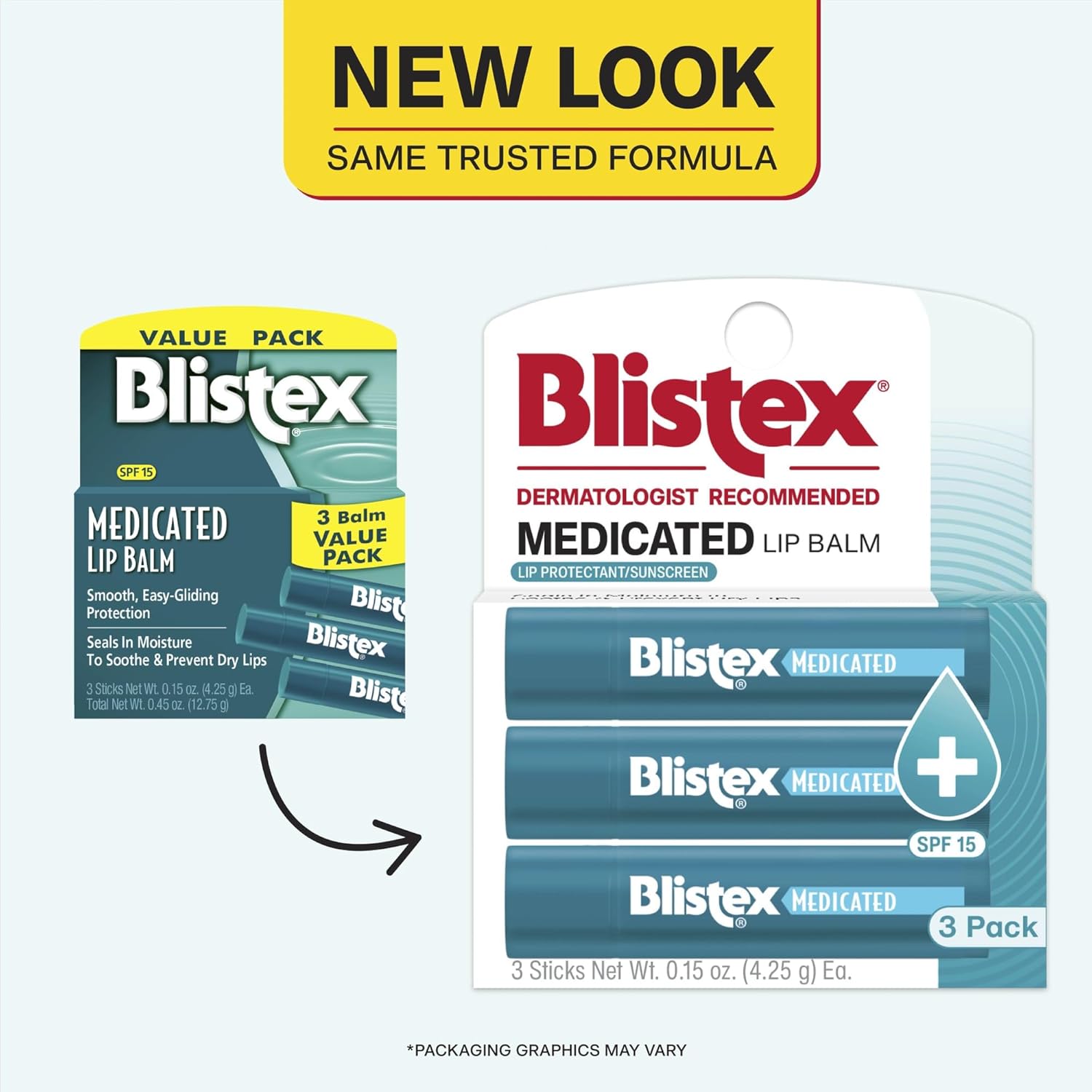 Blistex Medicated Lip Balm, 0.15 Ounce, 3 Count (Pack of 1) Prevent Dryness & Chapping, SPF 15 Sun Protection, Seals in Moisture, Hydrating Lip Balm, Easy Glide Formula for Full Coverage-1