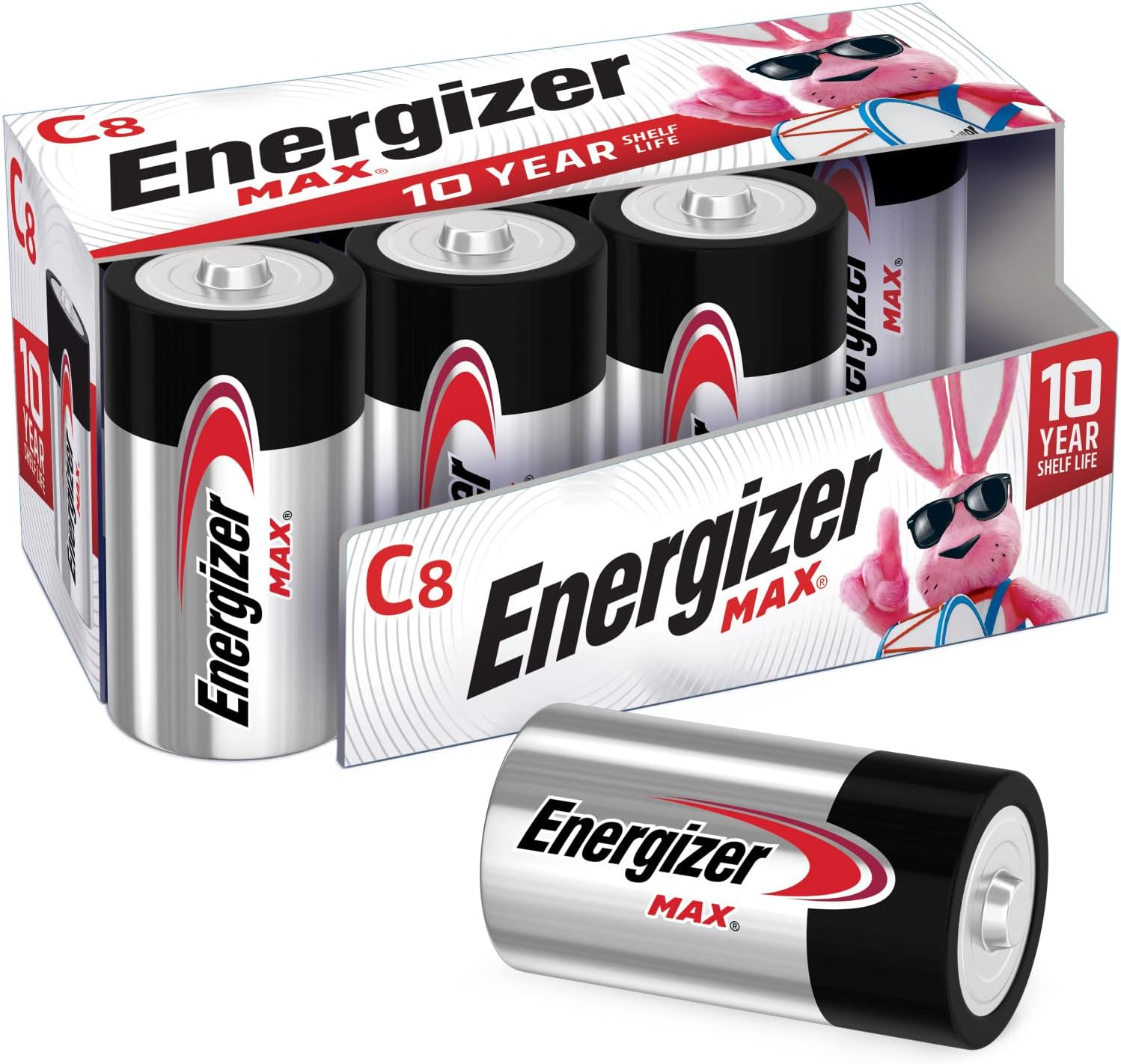 Energizer MAX C Batteries, Premium Alkaline C Cell Batteries (8 Battery Count)-0