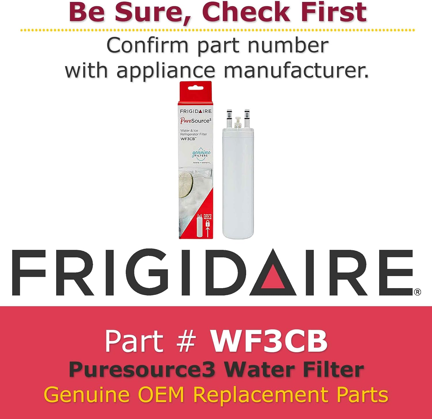 Frigidaire WF3CB Puresource3 Refrigerator Water Filter , White, 1 Count (Pack of 1)-6