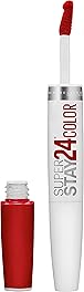 Maybelline Super Stay 24, 2-Step Liquid Lipstick Makeup, Long Lasting Highly Pigmented Color with Moisturizing Balm, Keep It Red, Red, 1 Count