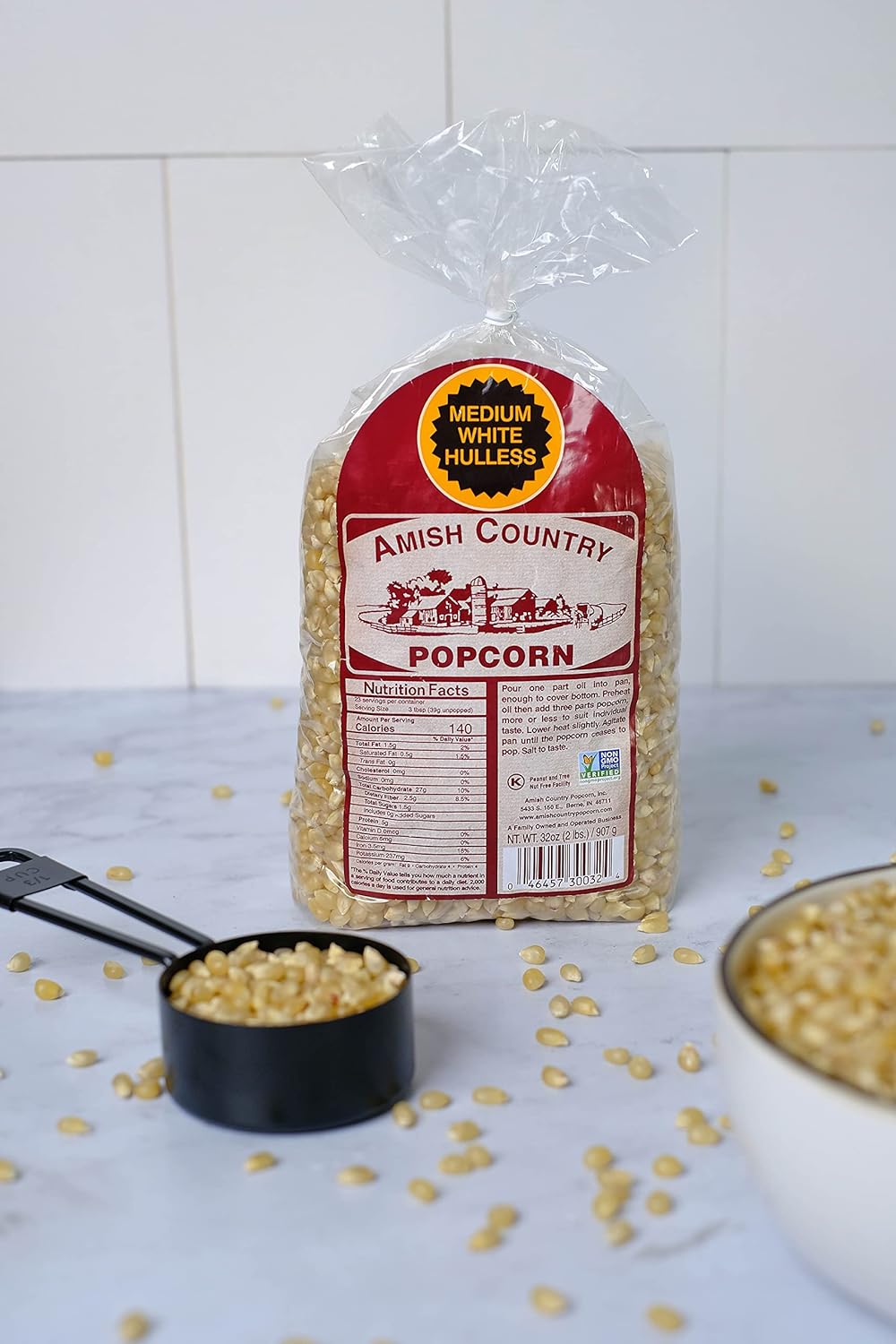 Amish Country Popcorn | 2 Lb Medium White Popcorn | Old Fashioned, Non-GMO and Gluten Free (2lb Bags)-1