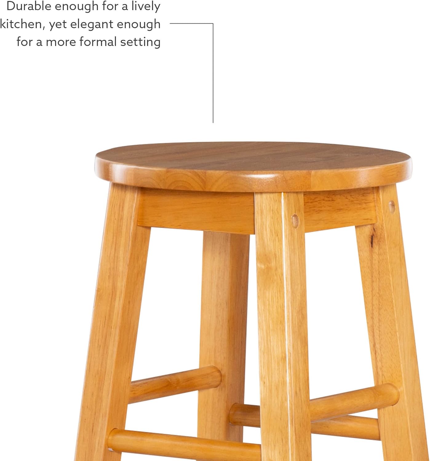 Linon Natural Barstool with Round Seat, 24-Inch-12