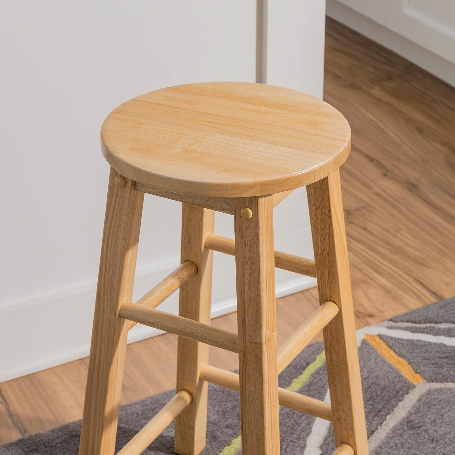 Linon Natural Barstool with Round Seat, 24-Inch-5