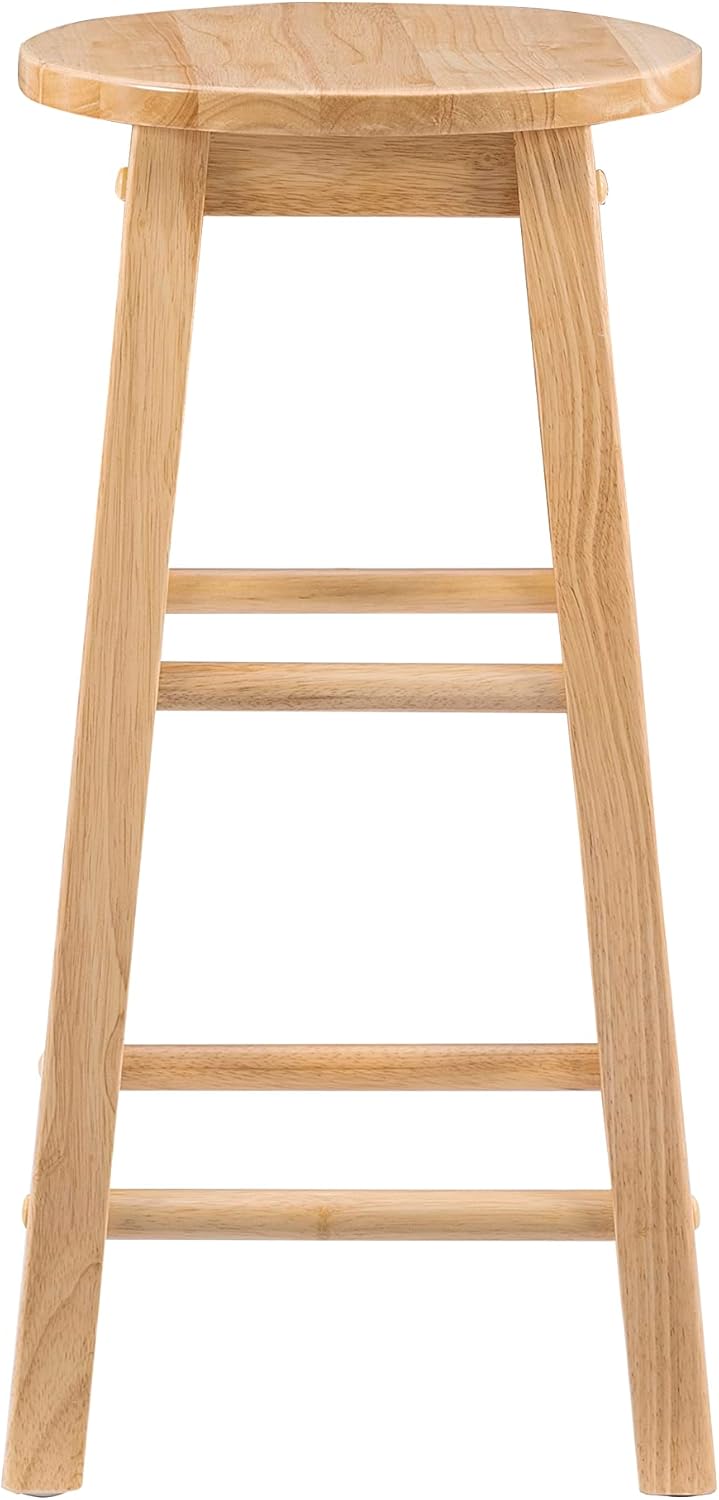 Linon Natural Barstool with Round Seat, 24-Inch-7