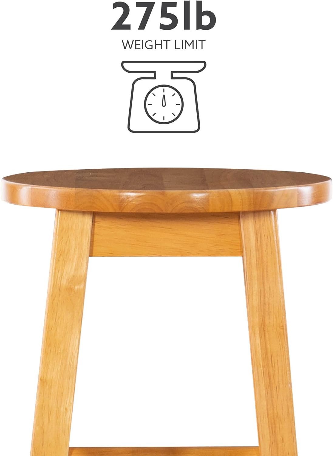 Linon Natural Barstool with Round Seat, 24-Inch-9