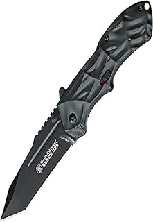 Smith & Wesson Black Ops SWBLOP3T 7.7in S.S. Assisted Opening Knife with 3.4in Tanto Point Blade and Aluminum Handle for Tactical, Survival and EDC