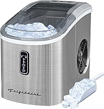 Frigidaire EFIC103-AMZ-SC Counter Top Maker with Over-Sized Ice Bucket, Stainless Steel, Self Cleaning Function, Heavy Duty, Stainless