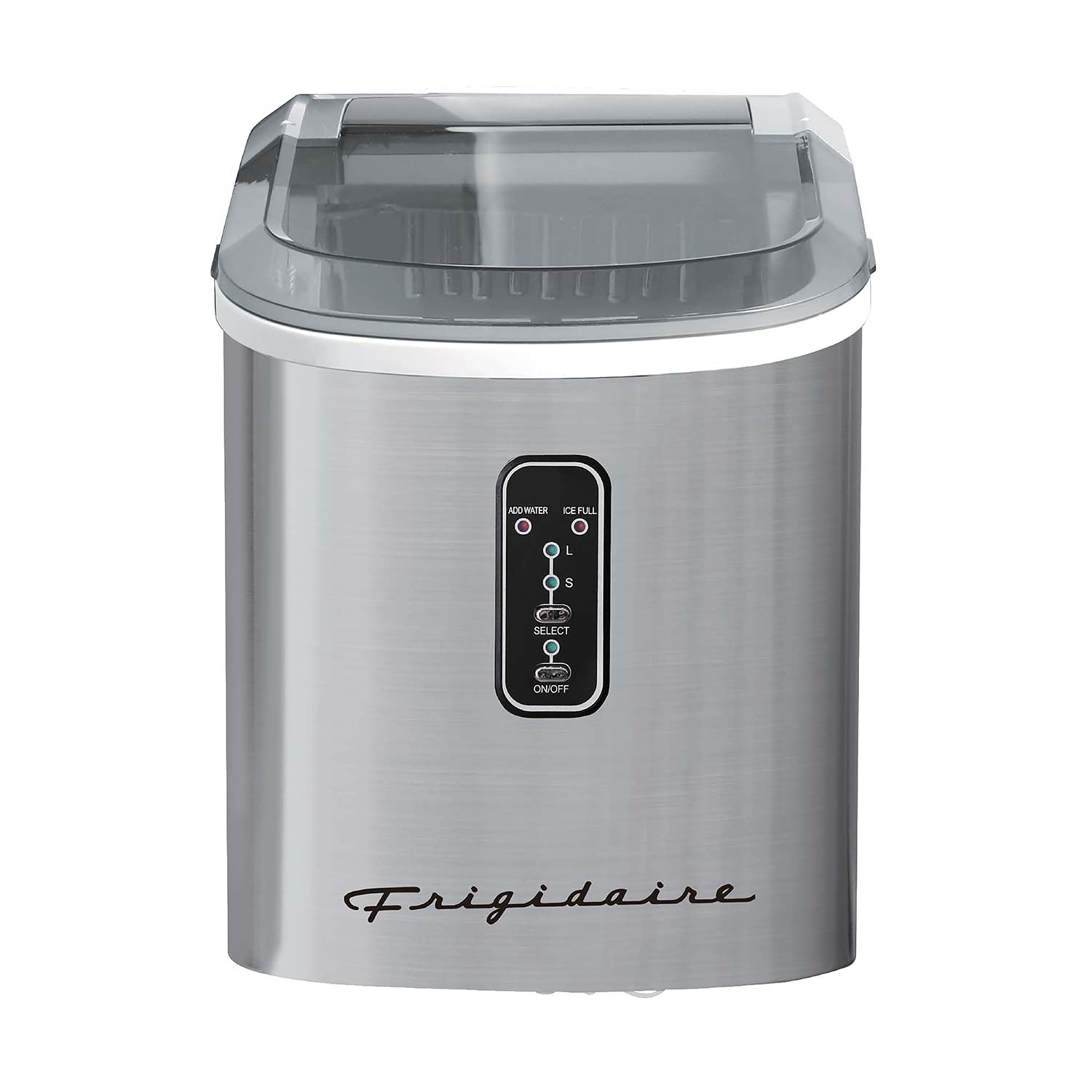 Frigidaire EFIC103-AMZ-SC Counter Top Maker with Over-Sized Ice Bucket, Stainless Steel, Self Cleaning Function, Heavy Duty, Stainless-1