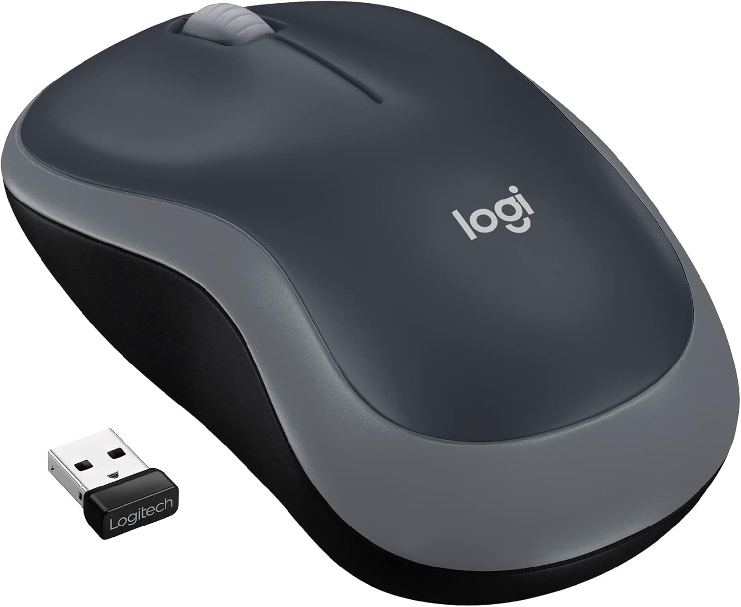 Logitech M185 Wireless Mouse, 2.4GHz with USB Mini Receiver, 12-Month Battery Life, 1000 DPI Optical Tracking, Ambidextrous PC/Mac/Laptop - Swift Gray-0