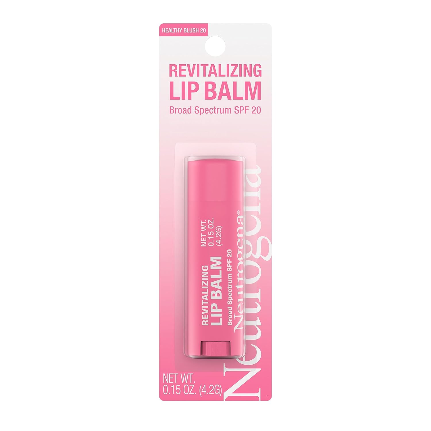 Neutrogena Revitalizing and Moisturizing Tinted Lip Balm with Sun Protective Broad Spectrum SPF 20 Sunscreen, Lip Soothing Balm with a Sheer Tint in Color Healthy Blush 20, .15 oz-0