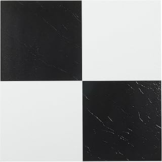 Achim Home Furnishings FTVSO10320 Nexus 12-Inch Vinyl Tile, Solid Black and White, Pack of 20