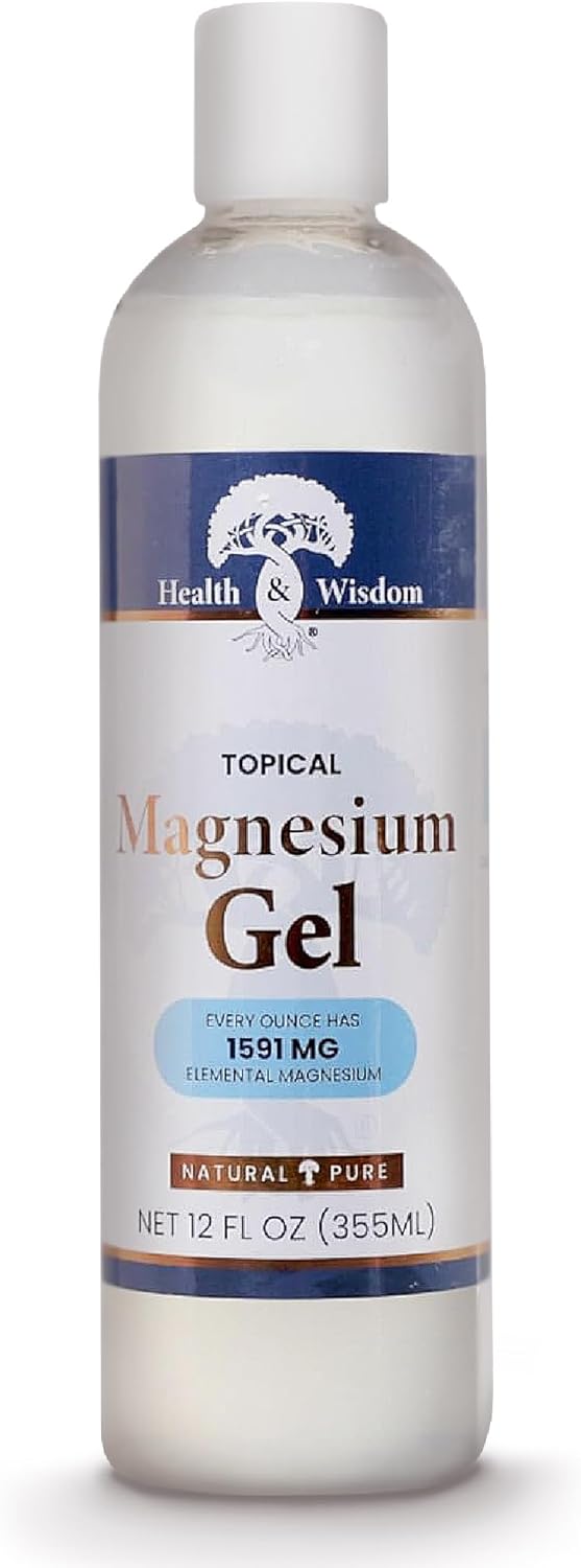 Health and Wisdom Topical Magnesium Gel with Seaweed Extract - Magnesium Gel Topical for Muscles, Magnesium Topical Gel, Gel Magnesium, All Natural Magnesium Gel, Magnesium Chloride Gel - 12 Fl Oz-0