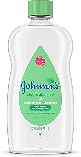 Johnson's Baby Oil, Mineral Oil Enriched with Aloe Vera and Vitamin E, 20 fl. oz