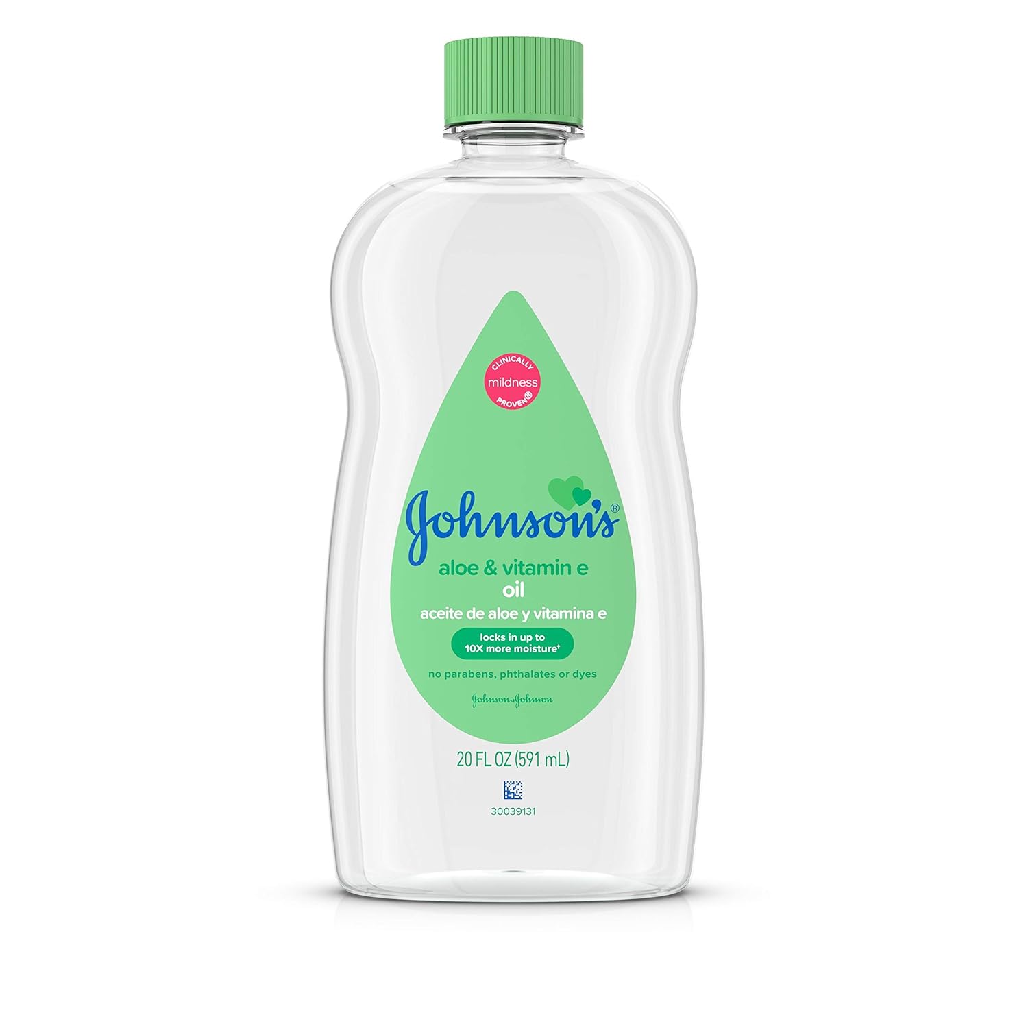 Johnson's Baby Oil, Mineral Oil Enriched with Aloe Vera and Vitamin E, 20 fl. oz-0