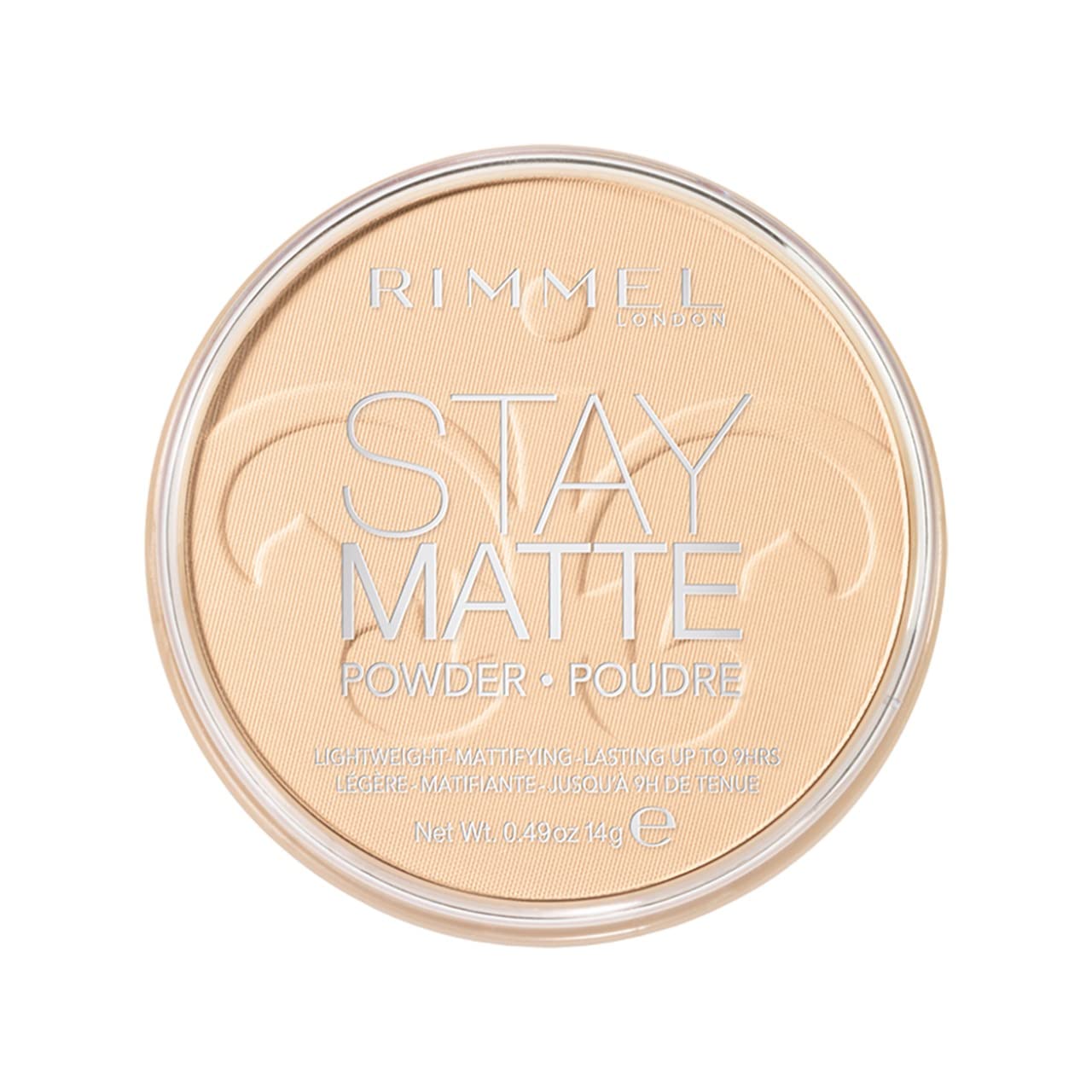 Rimmel London Stay Matte - 001 Transparent - Pressed Powder, Lightweight, High Coverage, Shine Control, 0.49oz-0