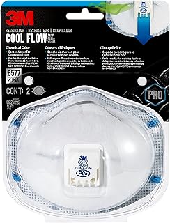 3M P95 Particulate Respirator 8577, 2 Pack, Carbon Layer For Odor Reduction, Features COOL FLOW Exhalation Valve, NIOSH-APPROVED, Advanced Filter Media For Easy Breathing, Comfortable (8577C2-DC-PS)