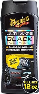 Meguiar's Ultimate Black Plastic Restorer - Restores Black Plastic & Faded Trim Pieces While Adding Durability & UV Protection - 12 Oz