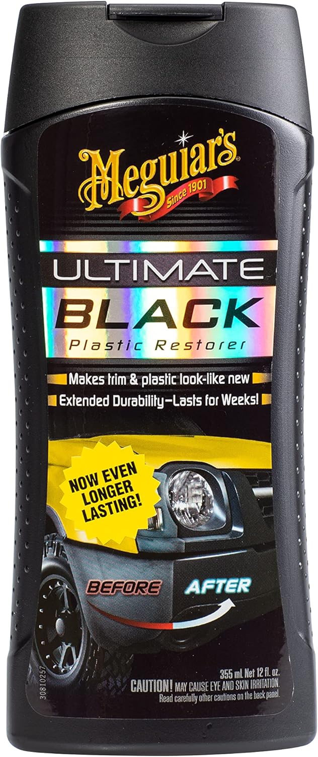 Meguiar's Ultimate Black Plastic Restorer - Restores Black Plastic & Faded Trim Pieces While Adding Durability & UV Protection - 12 Oz-11